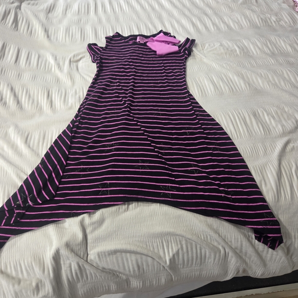 JoJo Siwa Black and Pink Striped Top with Bow - Picture 1 of 5